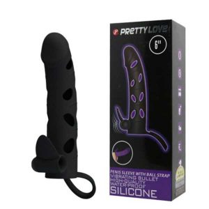 Pretty Love Penis Sleeve With Vibration (6 inch)